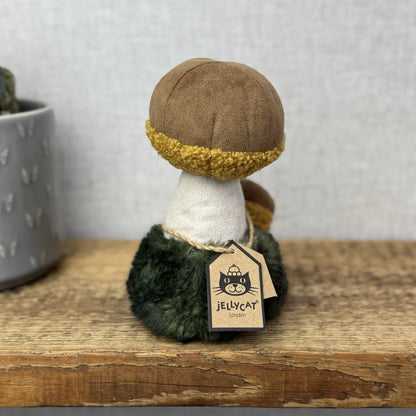 Jellycat Wild Nature Boletus Mushroom - Retired Mushroom Beanie Plush Display 8"