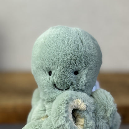 Jellycat Baby Odyssey Octopus - Mini Green Sea Creature Beanie Retired 5"