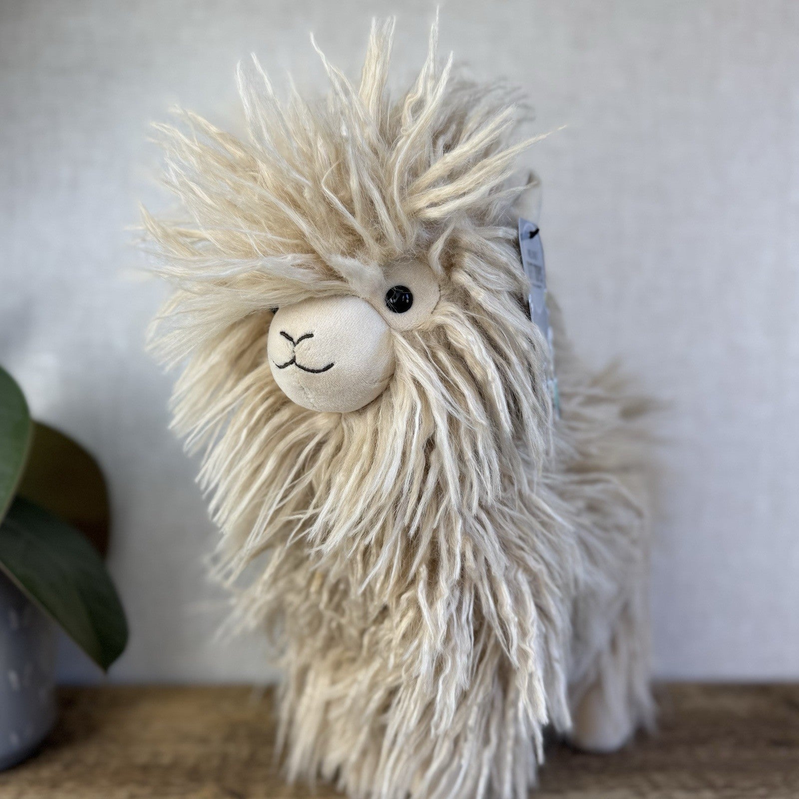 Jellycat Luscious llama - Large Beige Fluffy Llama Beanie Soft Toy Retired 12”