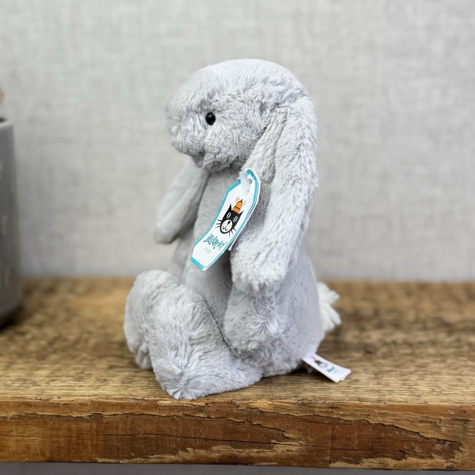 Jellycat Small Silver Rabbit Bunny - Small Grey Bunny White Tail With Tags 8”