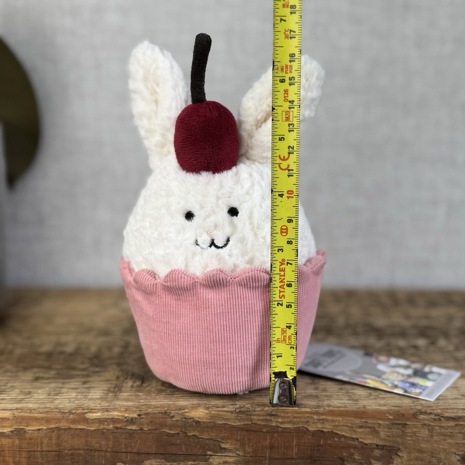 Jellycat Dainty Dessert Bunny Cupcake - Cute Bunny Cupcake Soft Toy Beanie 7”