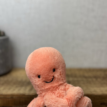 Jellycat Tiny Peachie Octopus - Tiny Peach Pink Octopus Plush Beanie Retired 5”
