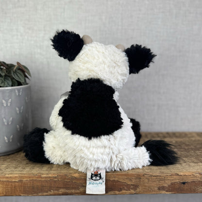 Jellycat Medium Fuddlewuddle Cow - Calf Sitting Textured Retired Toy Beanie 9"