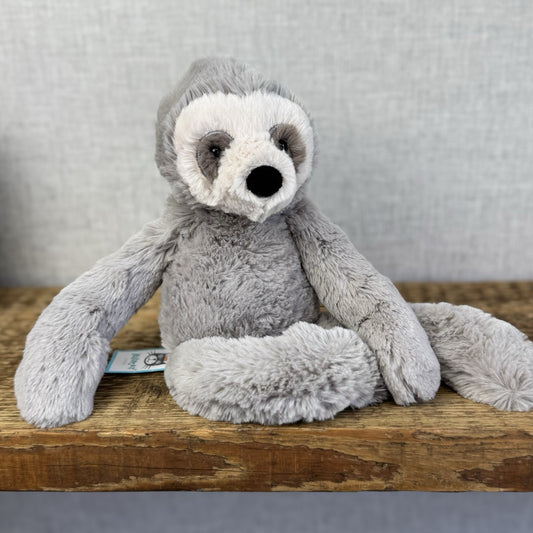 Jellycat Small Bailey Sloth - Small Grey Sloth Snugglet Rare Retired With Tags