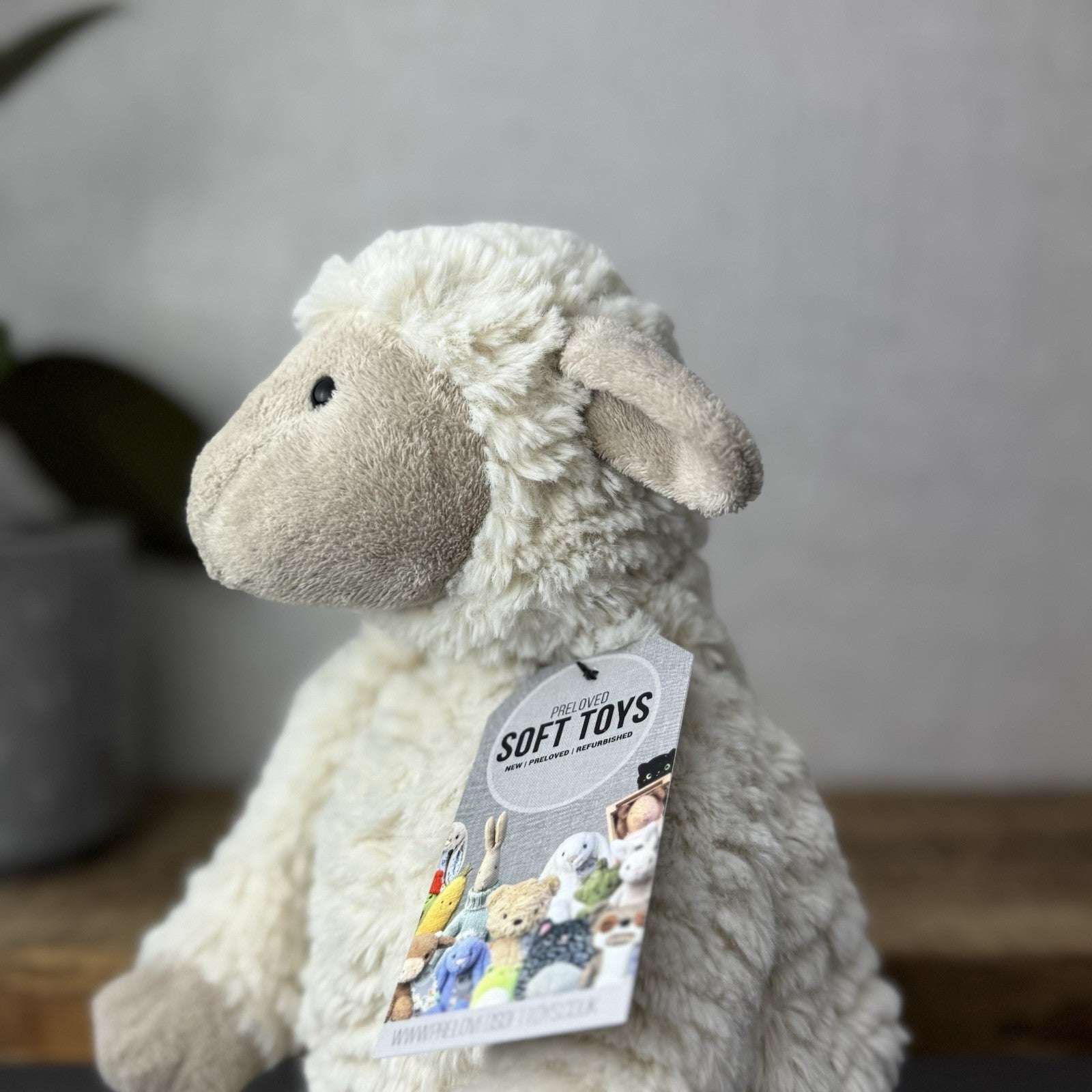 Jellycat Medium Fuddles Sheep Lamb Textured Lamb Soft Toy Beanie 12"