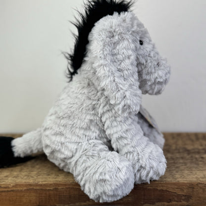 Jellycat Fuddlewuddle Donkey (First Release) Light Grey Textured Donkey Plush 8"