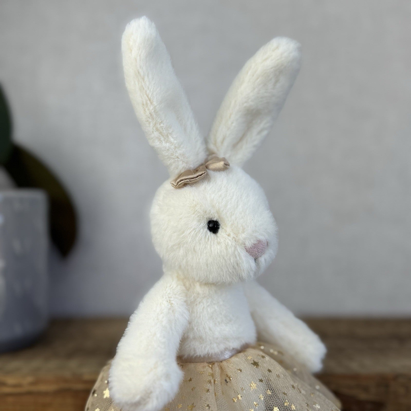 Jellycat Glistening Belle Cream Bunny Ballet Gold Tutu Ballerina - Retired 10”