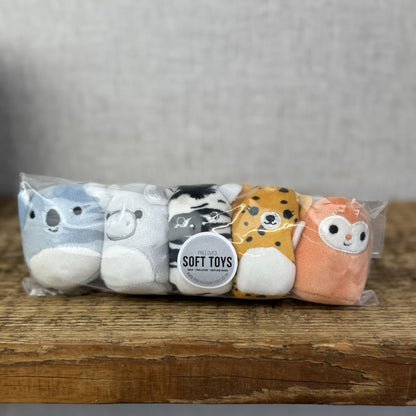 Squishmallow Squishville - Wild Animal Sqaud x5 Leopard, Monkey, Koala Bundle