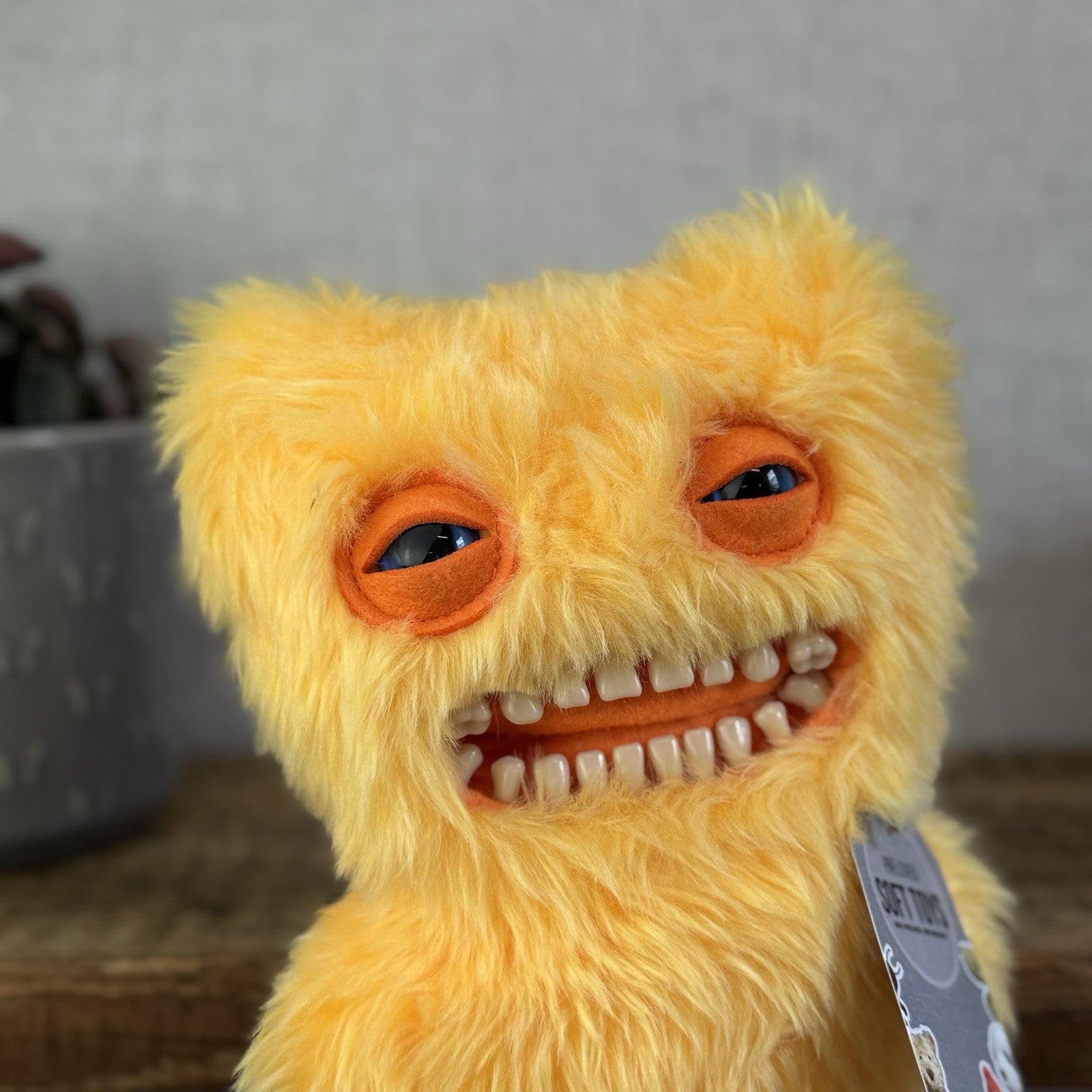 Fuggler Mr Buttons - Rare Yellow Fluffy Funny Ugly Monster Retired Teeth Monster