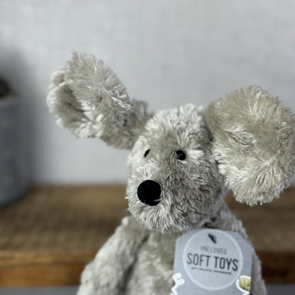 Jellycat  Tumbler Mous - Grey Scruffy Bunglie Style Mouse Beanie Plush 11” NWOT