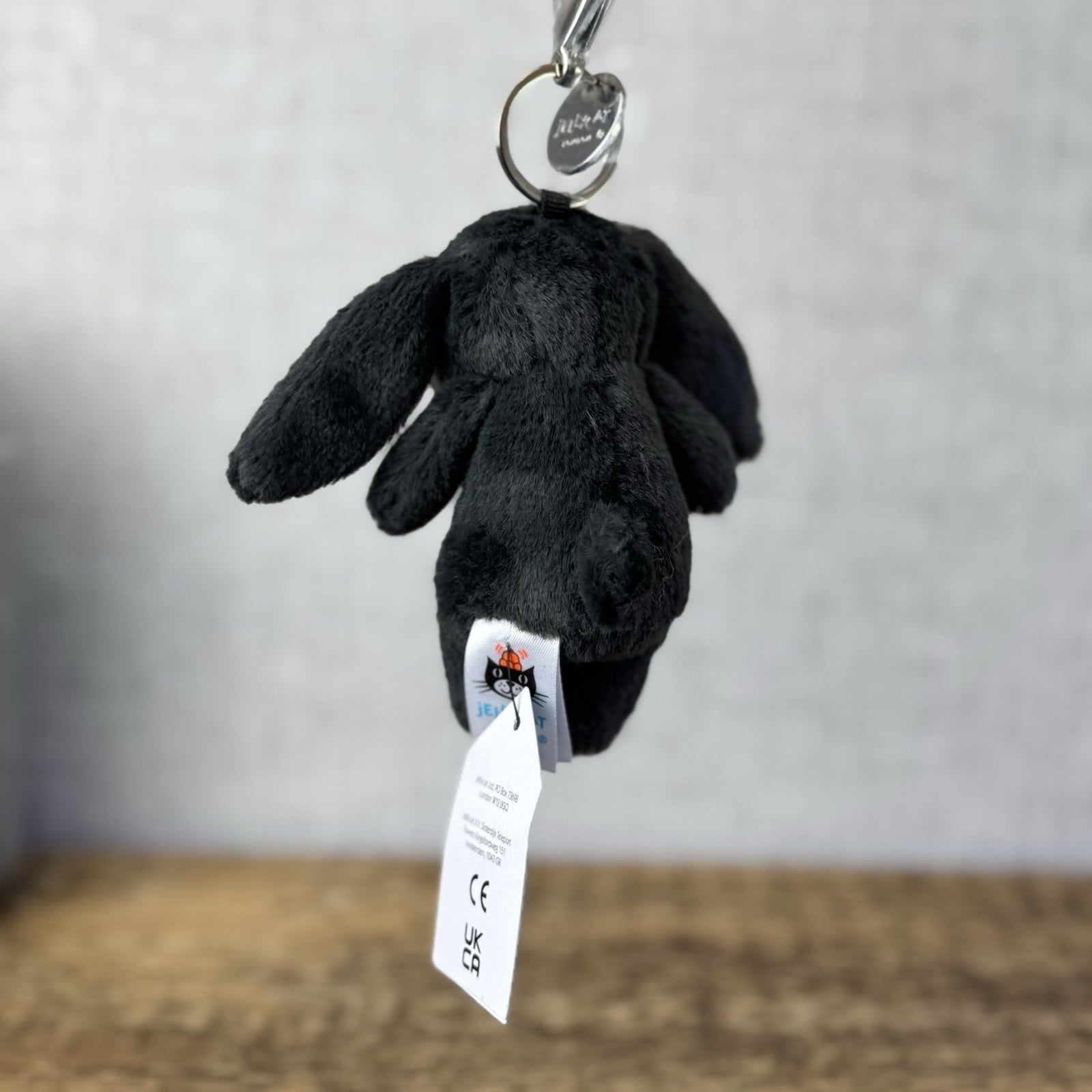 Jellycat Bashful Bunny Inky Bag Charm -Black Rabbit Keyring New With Tags Mini