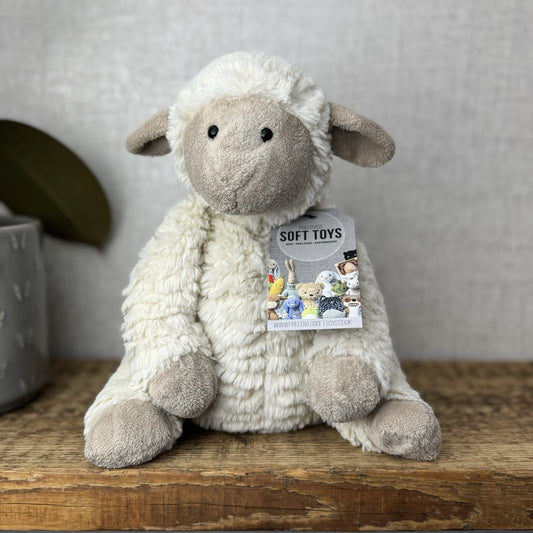 Jellycat Medium Fuddles Sheep Lamb Textured Lamb Soft Toy Beanie 12"