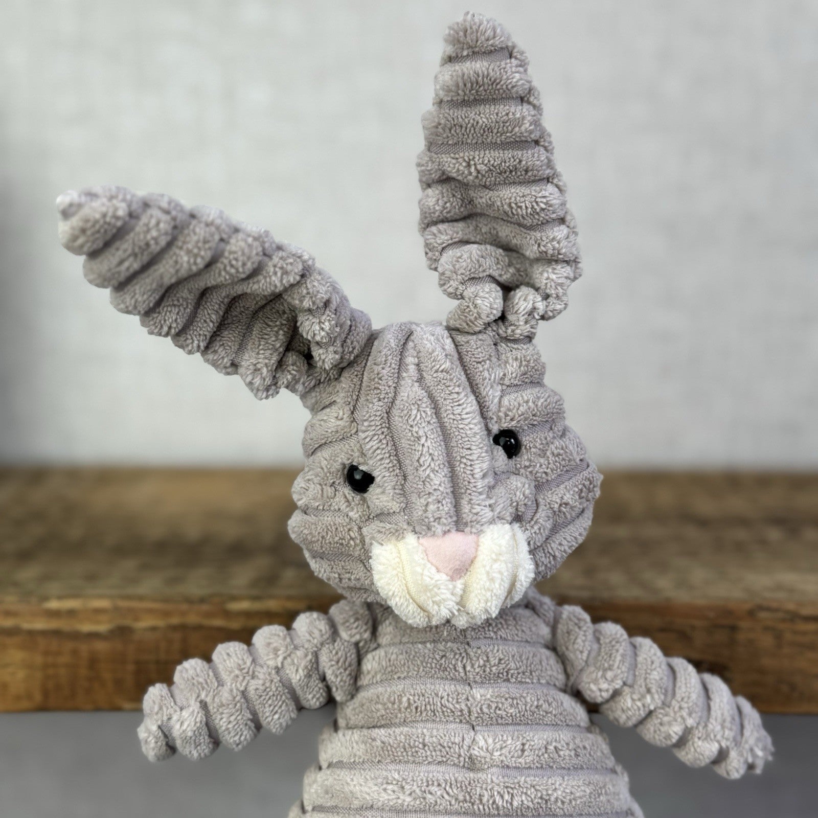 Jellycat Small Cordy Roy Hare - Beige/Grey Ribbed Rabbit Plush 12” (flawed)