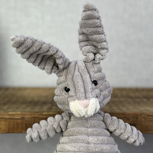 Jellycat Small Cordy Roy Hare - Beige/Grey Ribbed Rabbit Plush 12” (flawed)