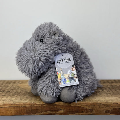 Jellycat Curvie Hippo - Grey Fluffy Beanie Chunky Hippo Plush Retired 9"