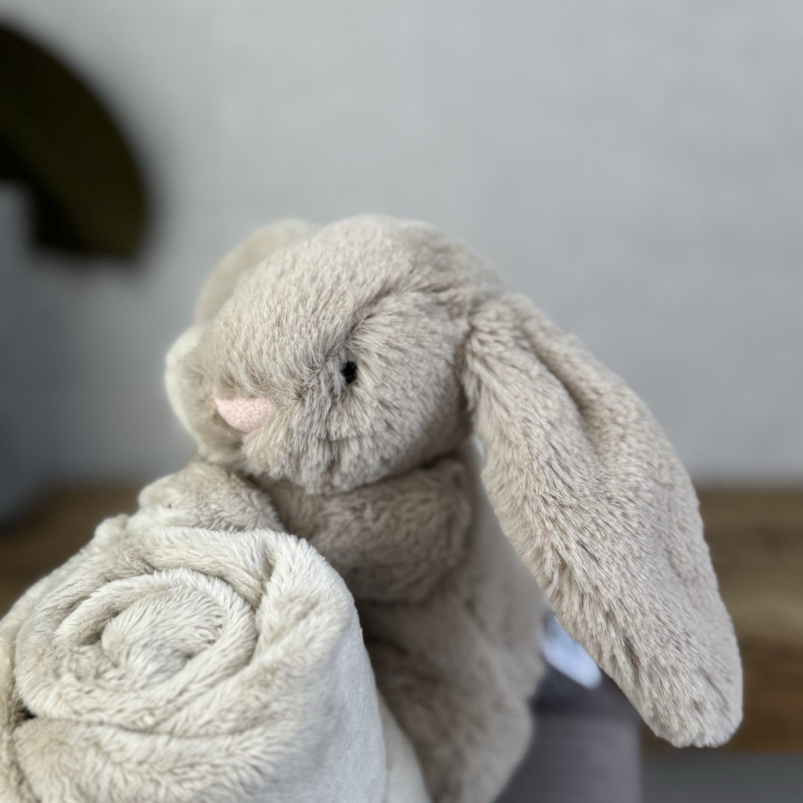 Jellycat Beige Bunny Soother - Brown/Grey Rabbit Comfort Blanket Baby NWOT 