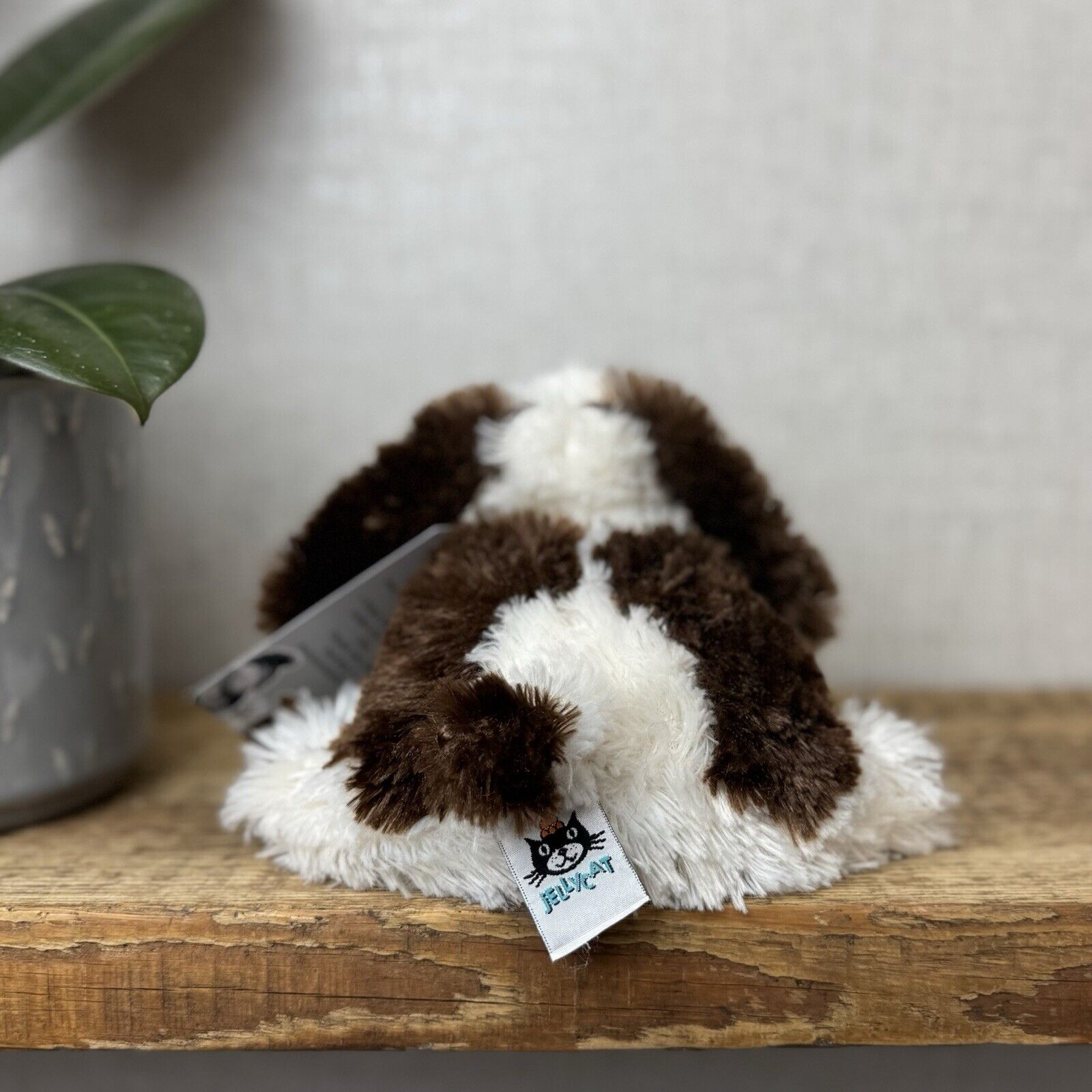 Jellycat Small Truffles Dog Puppy- Cream/Brown Floppy Dog Pillow Beanie Rare 7”