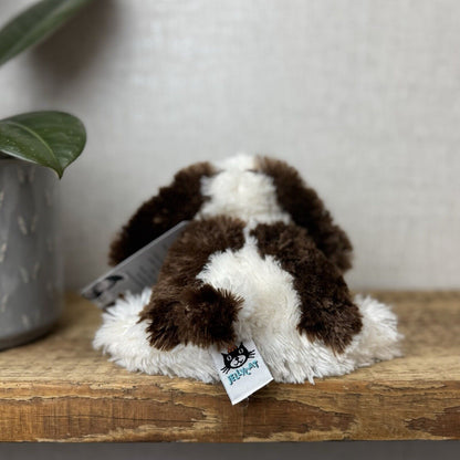 Jellycat Small Truffles Dog Puppy- Cream/Brown Floppy Dog Pillow Beanie Rare 7”