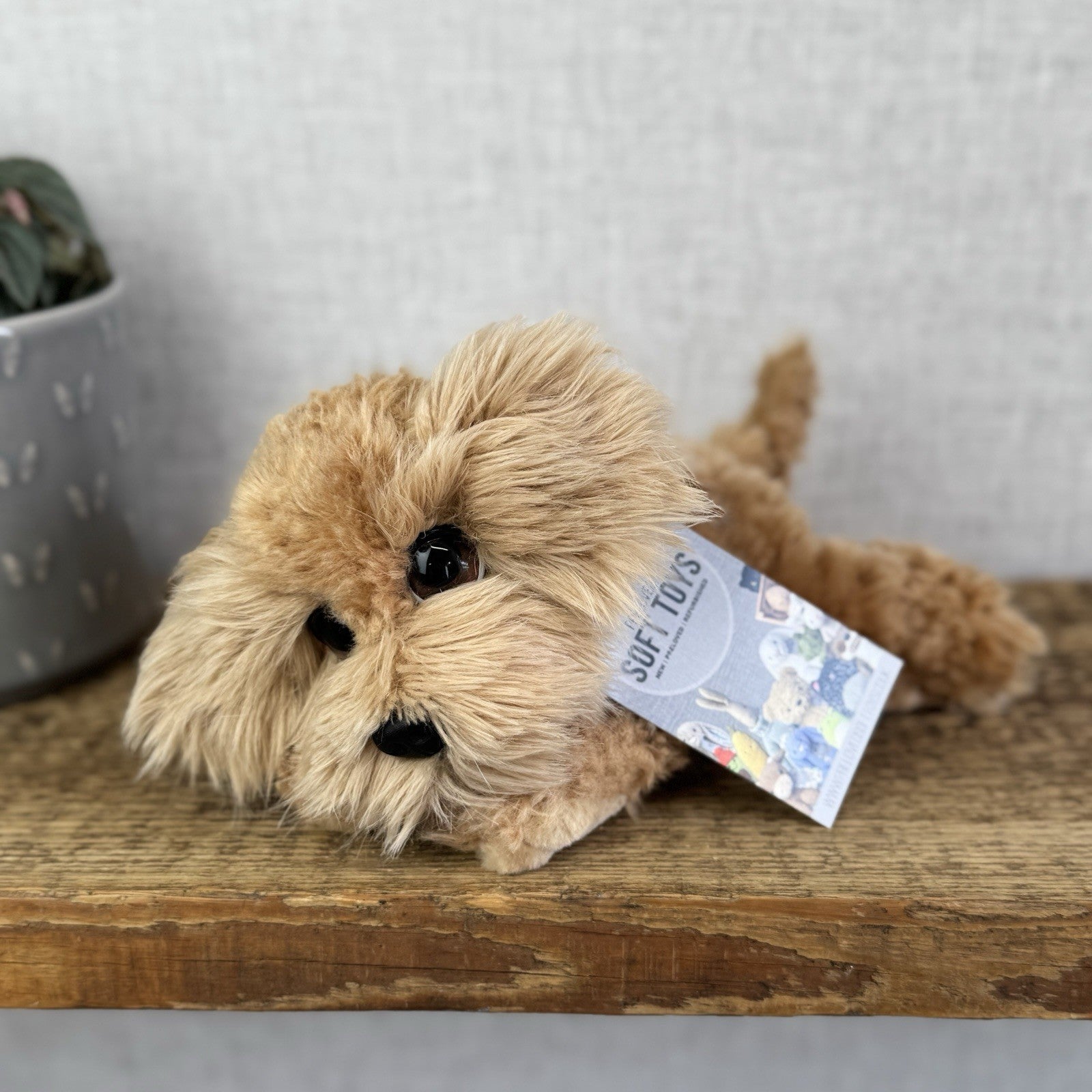 Keel Toys Wheaten Terrier Soft Toy - Big Eyed Fluffy  Dog Soft Toy Pulush 8"