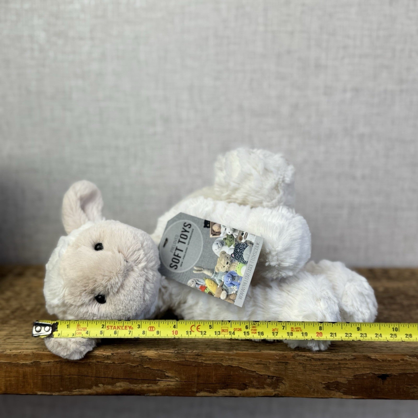 Jellycat Medium Fuddlewuddle Lamb Beige Face Textured Sheep Beanie 9"