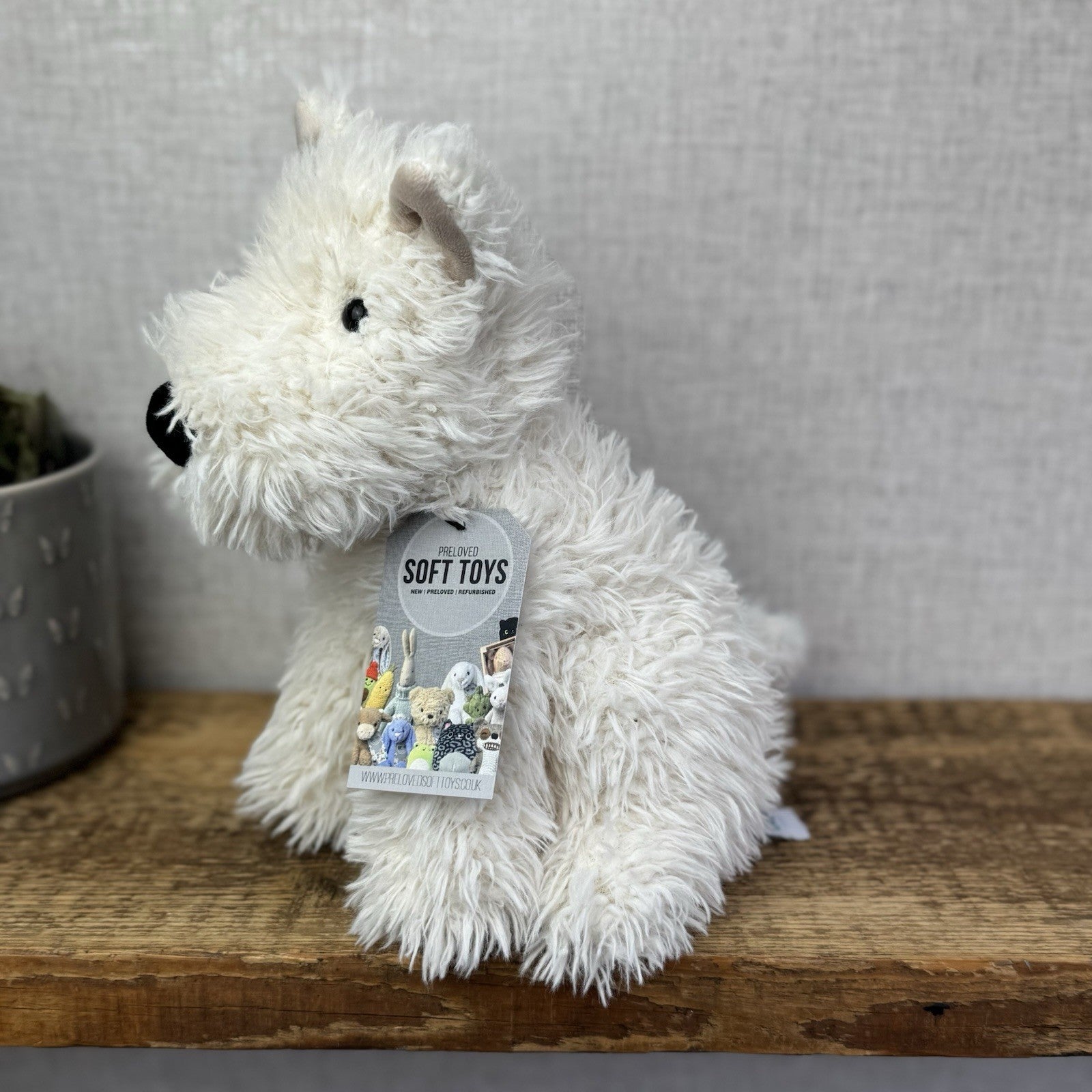 Jellycat Munro - Munro White Westie Scottie Dog Soft Toy Beanie Retired 12” (#2)