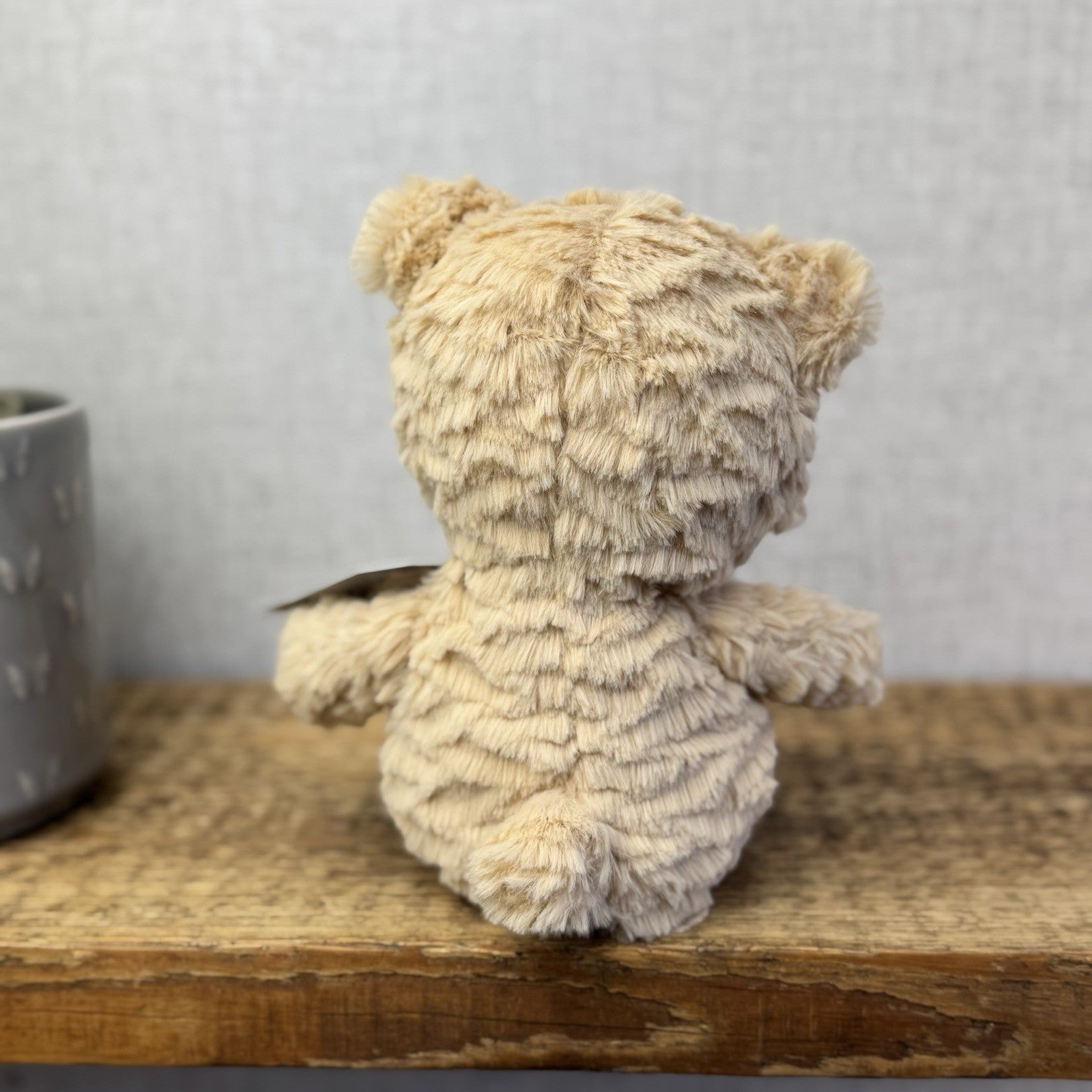 Jellycat Squishu Bear - Small Honey Colour Textured Bear Beanie Retired 10"