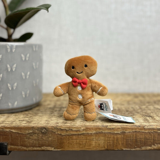 Jellycat Tiny Festive Folly Gingerbread - Tiny Gingerbread Jellycat With Tags 4"