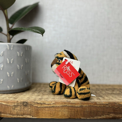 Russ Berrie Luv Pets - Tiger Thor - Small Tiny Beanie Cat Pocket Pal - Tagged 4”