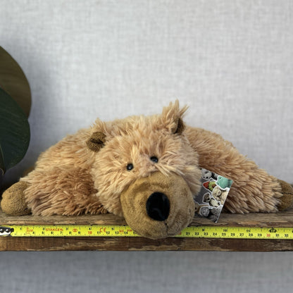 Jellycat Medium Grizzly Bear Rare Truffles Cushion Floppy Beanie Bear Brown 14”