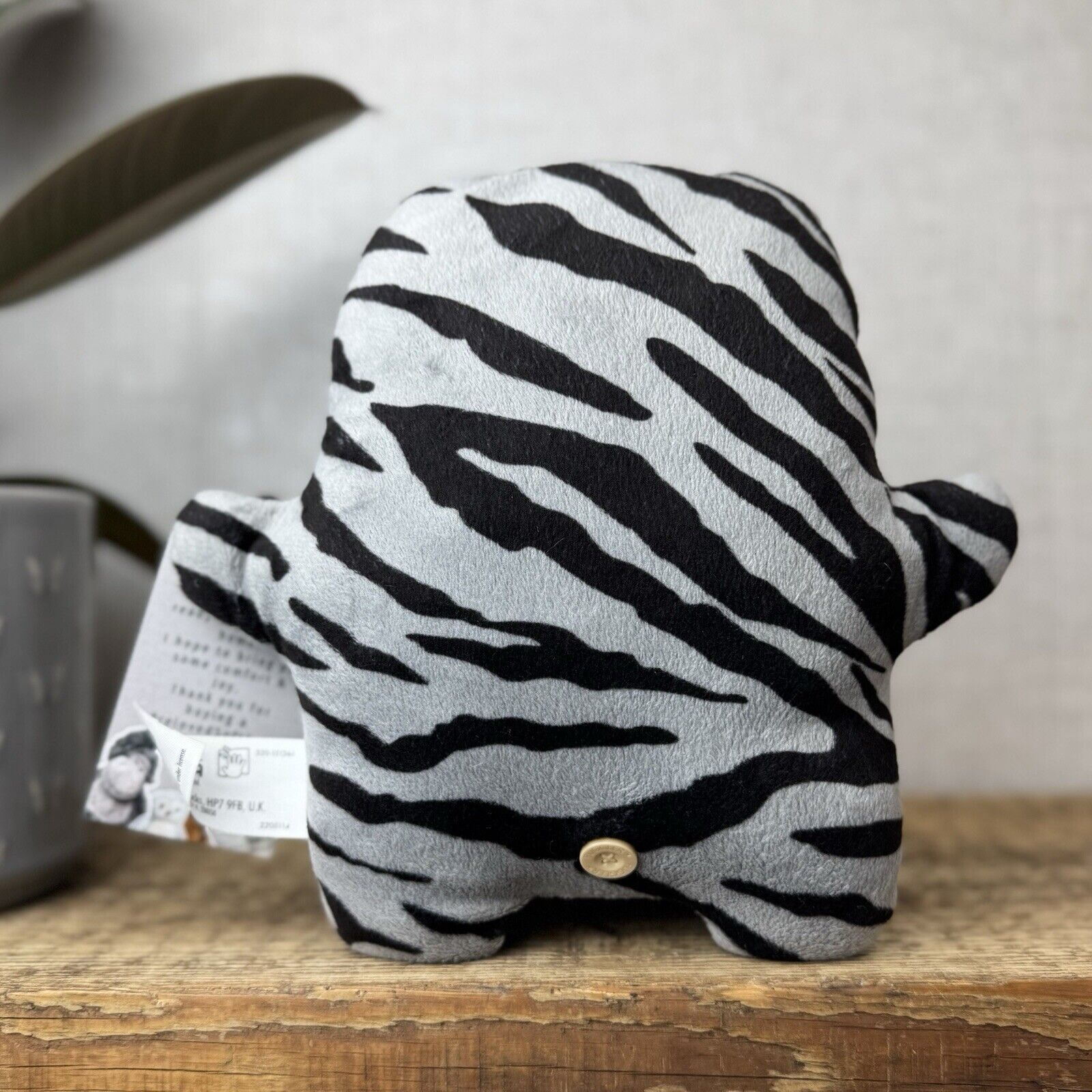 Fuggler Oogah Boogah Zebra Print - Grey Striped Fuggler Soft Toy Plush Grey