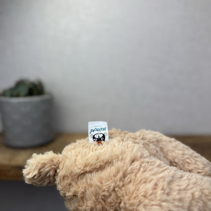 Jellycat Medium Finley Bear - Beige Textured Beanie Soft Toy Bear Retired 16"