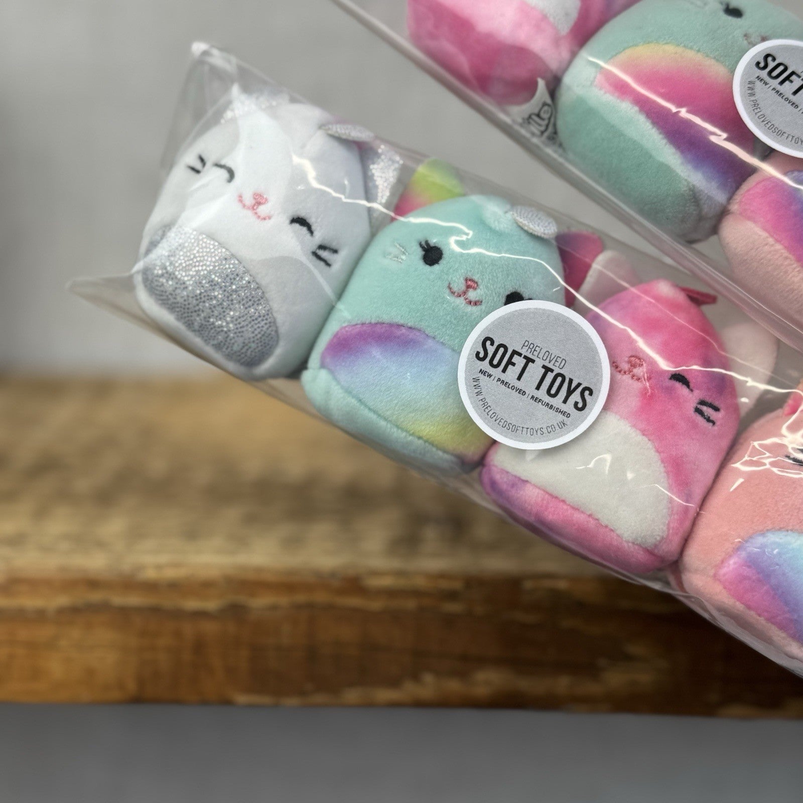 Squishmallow Squishville - (Caticorn Squad Unicorn Cat x4 Pink/Purple Bundle