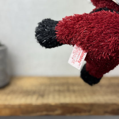 Russ Berrie Floppy Santa Beanie - Chimney Santa Sparkly Plush Toy Christmas 8"