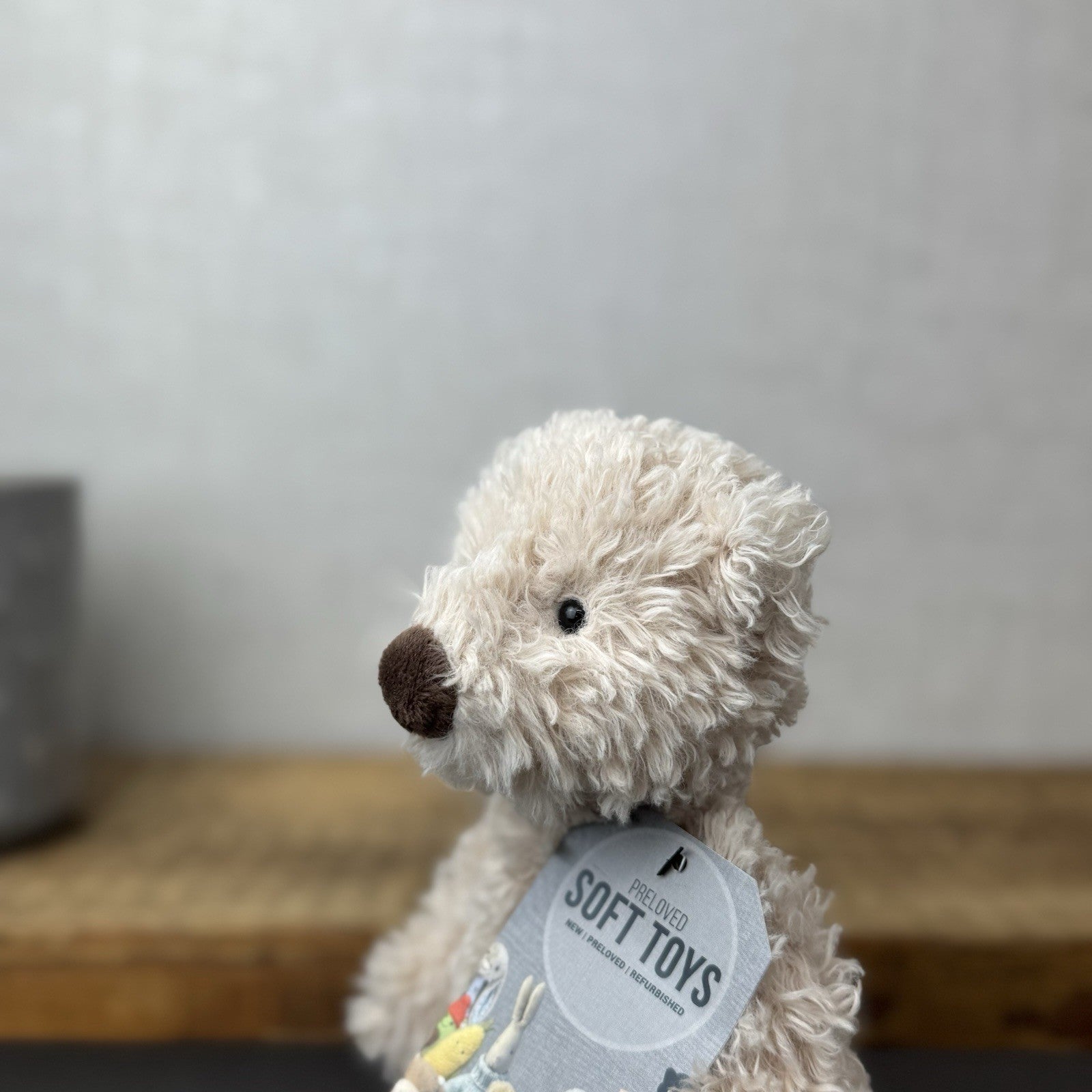 Jellycat Small Biscuit Bear - Curly Off White Small Beanie Bear Retired (#2)