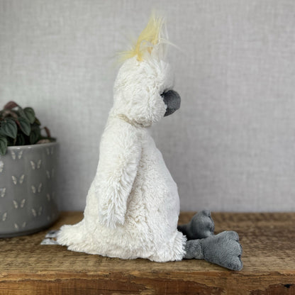 Jellycat Medium Bashful Cockatoo - White Medium Bird Rare Retired Beanbag Plush