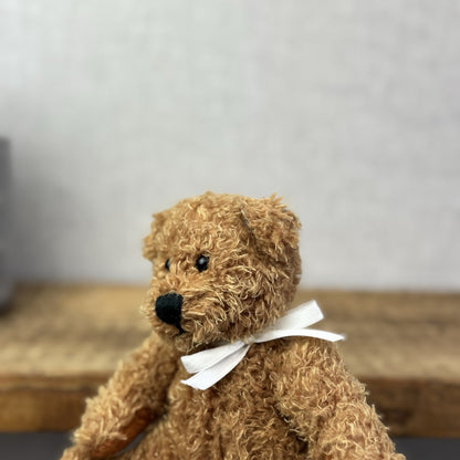 Keel Toys Small Traditional Beanie Bear Soft Toy - Small Beanie Curly Brown Bear