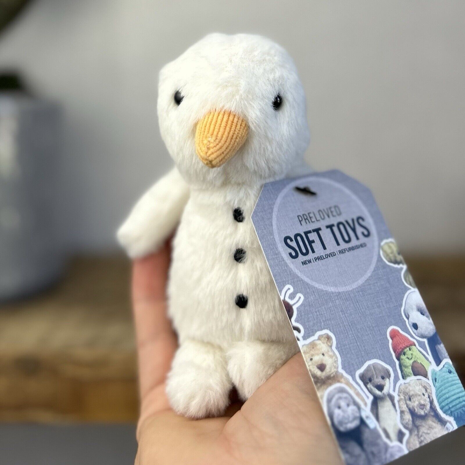 Jellycat Fluffy Snowman Tiny Snowman Soft Toy - Collectible Rare Fluffy 5”