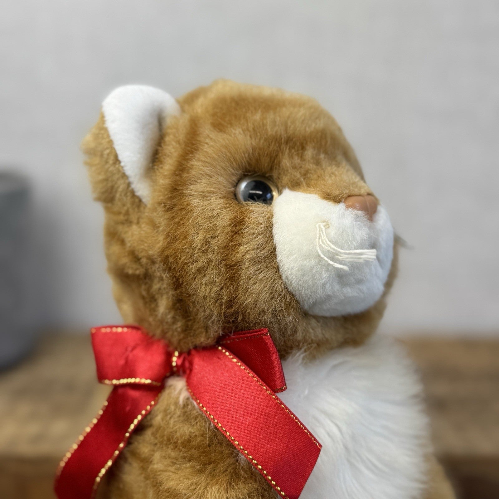 TY Classic Plush "Kitty" Orange Ginger Tabby Cat Beanie Large Seated Retired