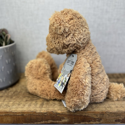 Jellycat Medium Skiffles Bear - Big Foot Jellycat Vintage Rare Beanie Bear 14"