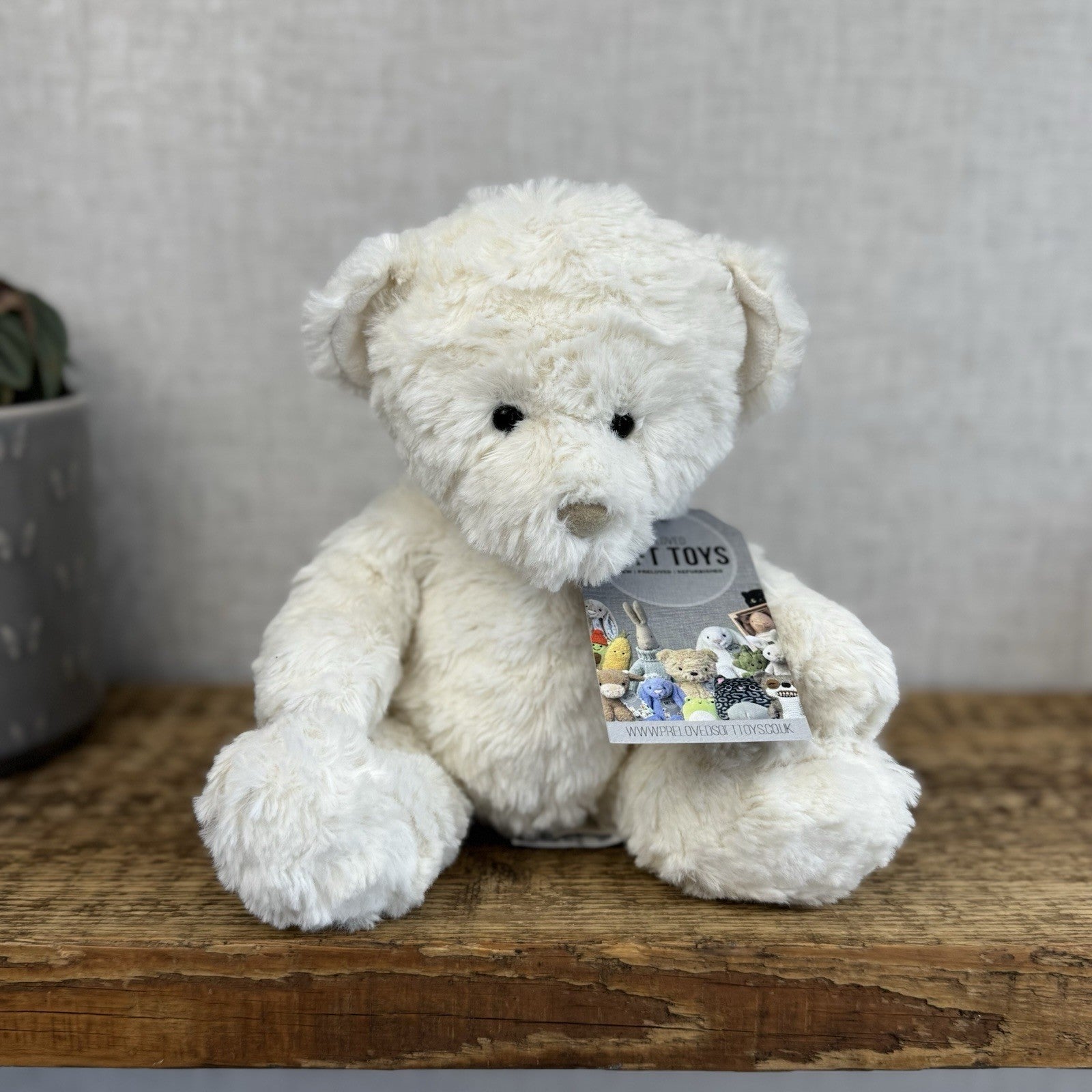 Jellycat Wilkie Bear - Little Jellycat White Traditional Bear Textured Fur Rare