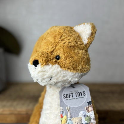 Jellycat Tuffet Fox - Orange Textured Fox Beanie Plush Woodland Retired 12"
