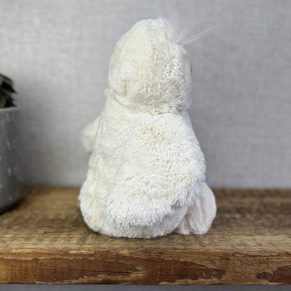 Jellycat Medium Bashful Owl - White Owl Beanie Soft Toy Retired Plush 12"