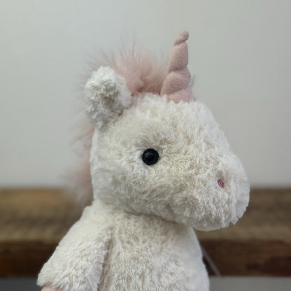 Jellycat Flossie Unicorn - White Unicorn Pink Fluffy Tail Beanie Retired 11"
