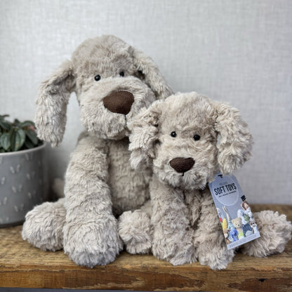 Jellycat Large Riley Fuddlewuddle Pup - Light Grey White Company Exclusive 12"