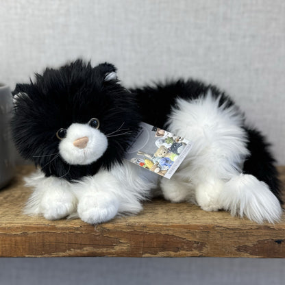 TY Kitties Black & White Fluffy Cat Soft Toy Retired Beanie 2007