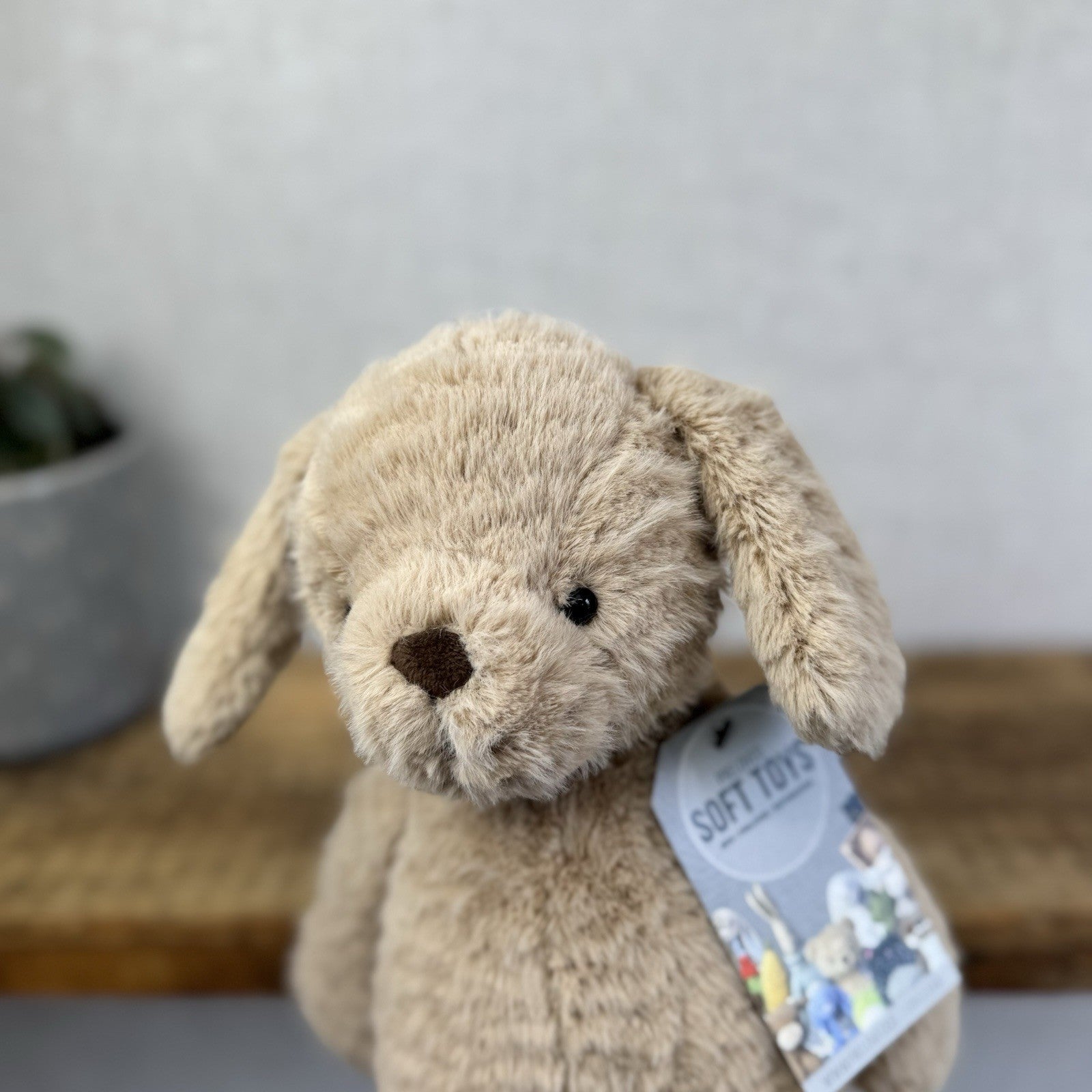 Jellycat Rolie Polie Puppy - Textured Beige Retired Puppy Soft Toy NWOT 12"