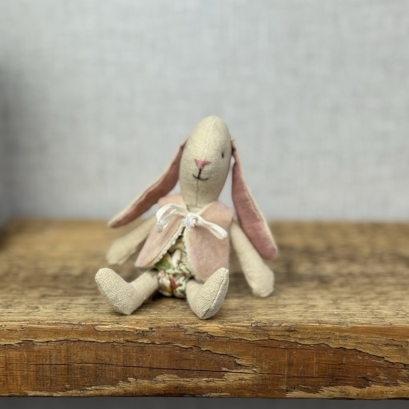 Maileg Mini Baby Bunny - Baby Bunny Rabbit In Floral Diaper & Gilet Retired 5"