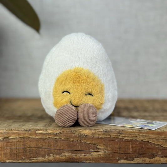 Jellycat Amuseable Blushing Boiled Egg - Little Egg With Feet Soft Toy Beanie 