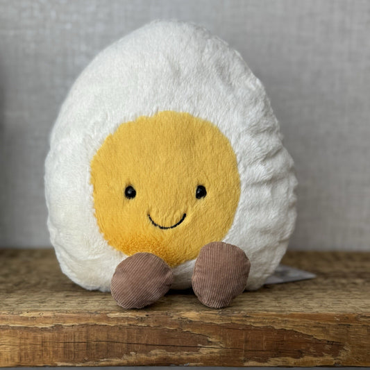 Jellycat Large Amuseable Egg - Large Smiling Egg Plush Beanie Retired 10"