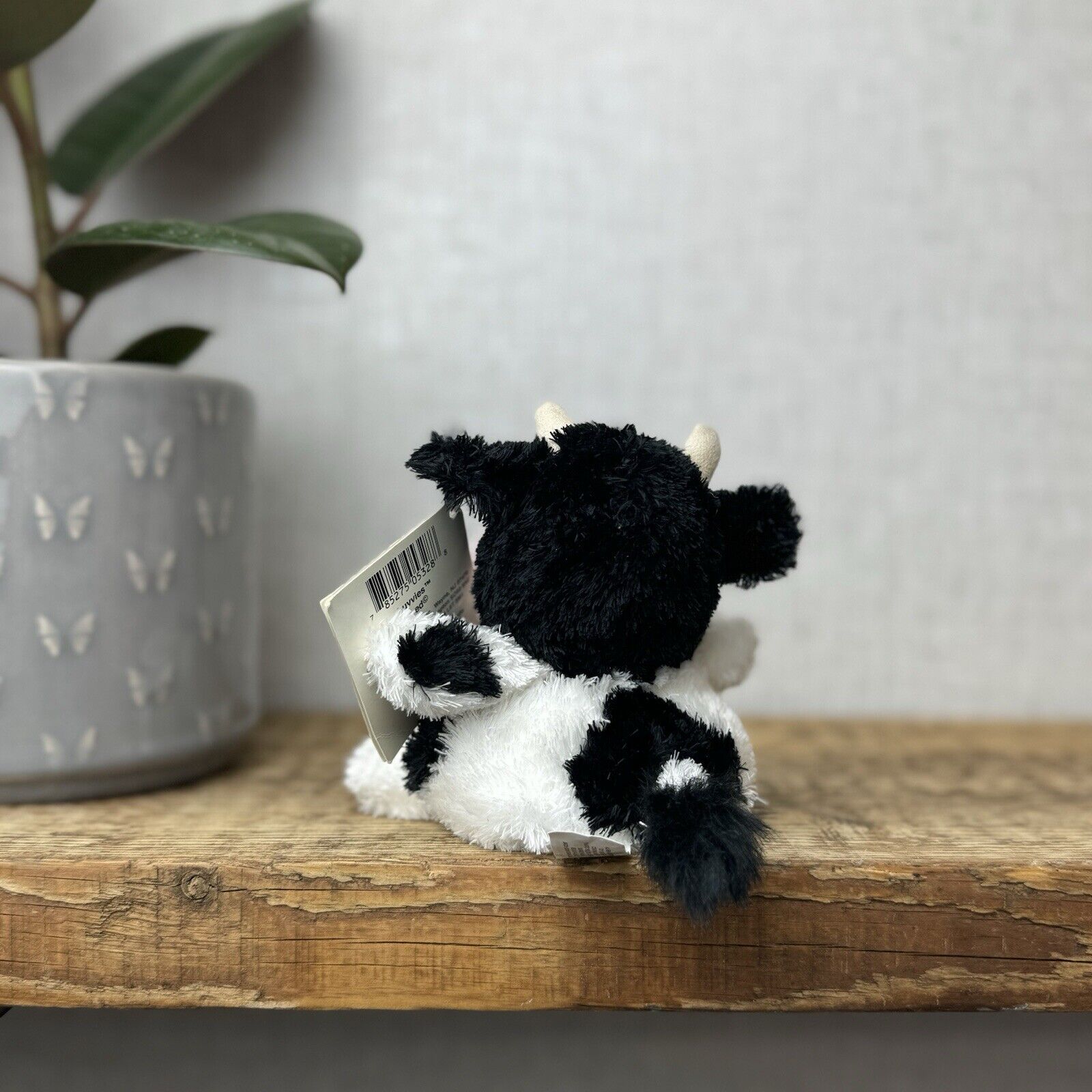 Russ Berrie Luvvies - Fred The Cow Beanie - Pudding Cow Soft Toy Tiny 4”